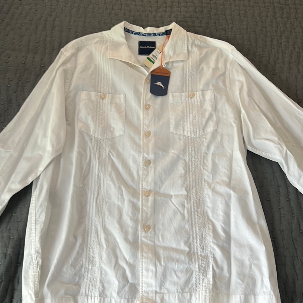 Tommy Bahama, long sleeve, white button-down with embroidery detail